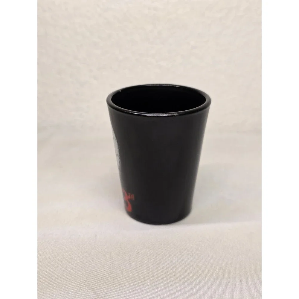 Friday the 13th Tequila Shot Glass Horror Collectible Used Balck & Red Spencer's